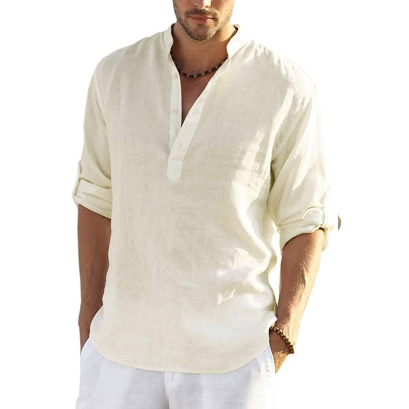 Men's Linen Hippie Casual T-Shirt