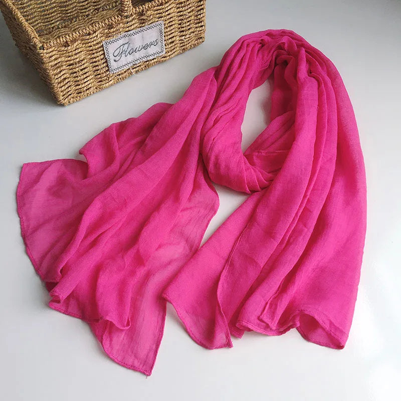 Solid Collor Scarfs For Ladies Head Wrap Big Size scarf Hijab Scarf Women Turban
