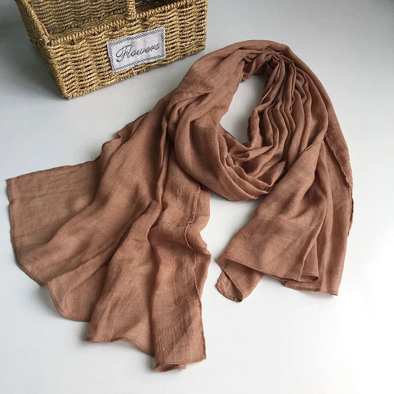 Solid Collor Scarfs For Ladies Head Wrap Big Size scarf Hijab Scarf Women Turban