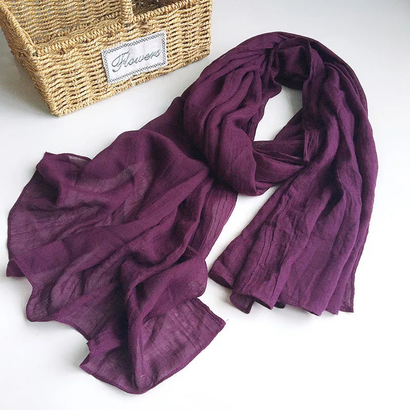 Solid Collor Scarfs For Ladies Head Wrap Big Size scarf Hijab Scarf Women Turban