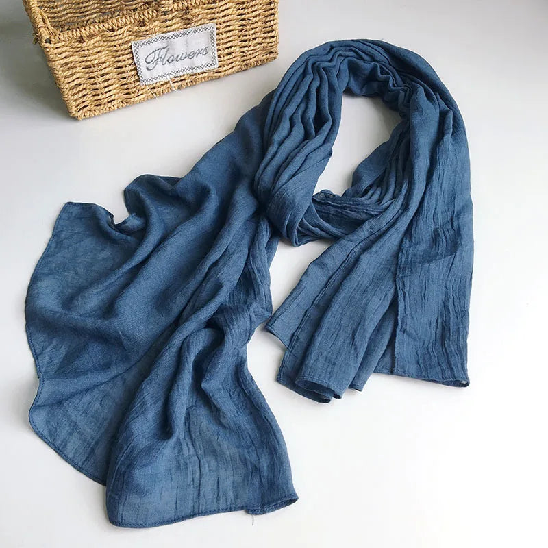 Solid Collor Scarfs For Ladies Head Wrap Big Size scarf Hijab Scarf Women Turban