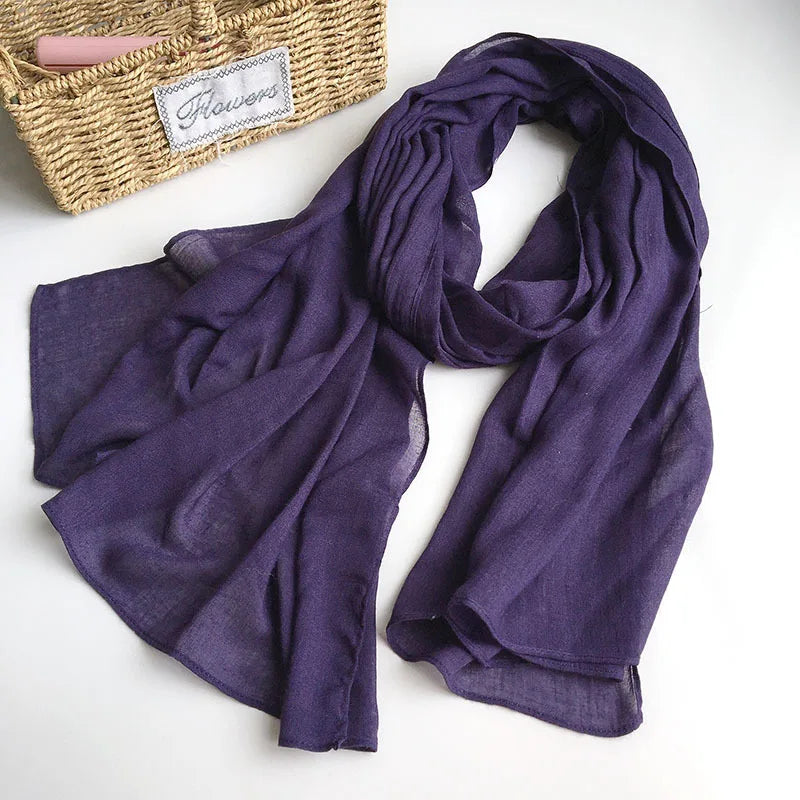 Solid Collor Scarfs For Ladies Head Wrap Big Size scarf Hijab Scarf Women Turban