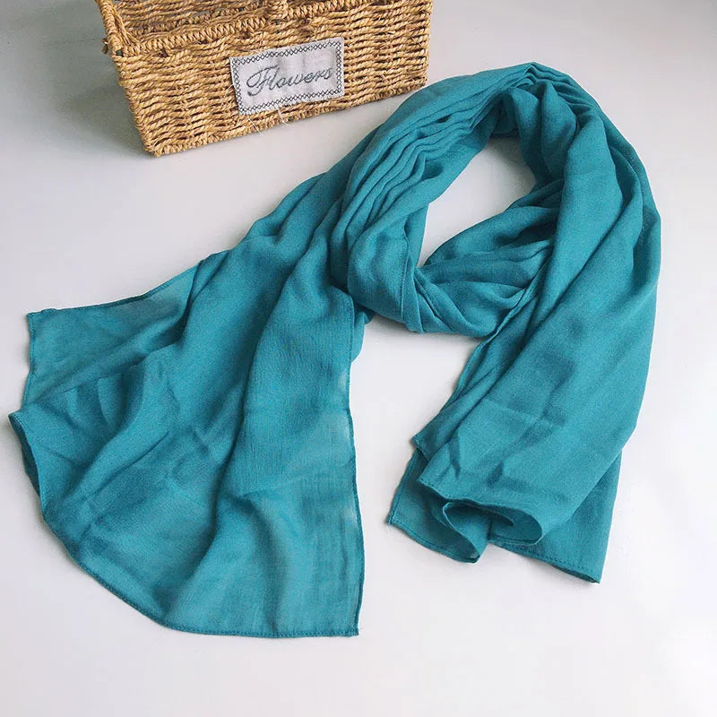 Solid Collor Scarfs For Ladies Head Wrap Big Size scarf Hijab Scarf Women Turban