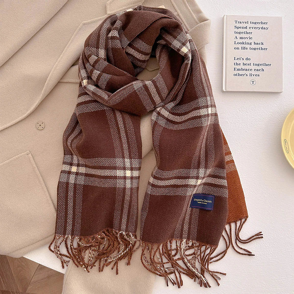 100 Color Autumn Winter Classic Plaid Scarf Women Cashmere Tassels Scarves Thickened Warm Shawl Windproof Pashmina Neckerchief