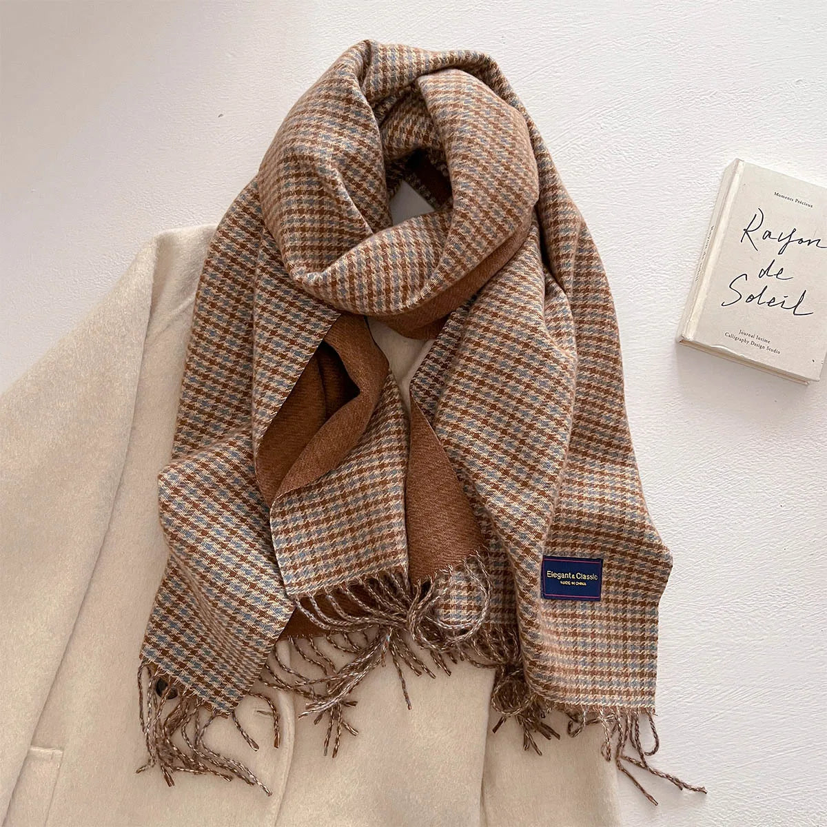 100 Color Autumn Winter Classic Plaid Scarf Women Cashmere Tassels Scarves Thickened Warm Shawl Windproof Pashmina Neckerchief