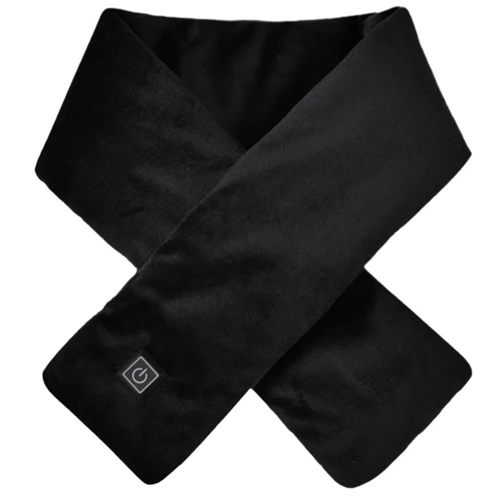 Electric Heating Scarf USB Charging Heated Neck Scarf Cold-Proof Thermal Neck Wrap Warmer Washable for Climbing Hiking Cycling