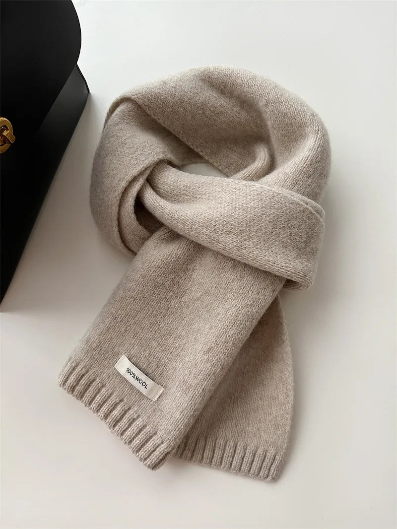 Selected Australian Pure Cotton Wool 100% Cashmere Scarf New Solid Color Versatile Men's Women's Autumn and Winter Warm Knitted