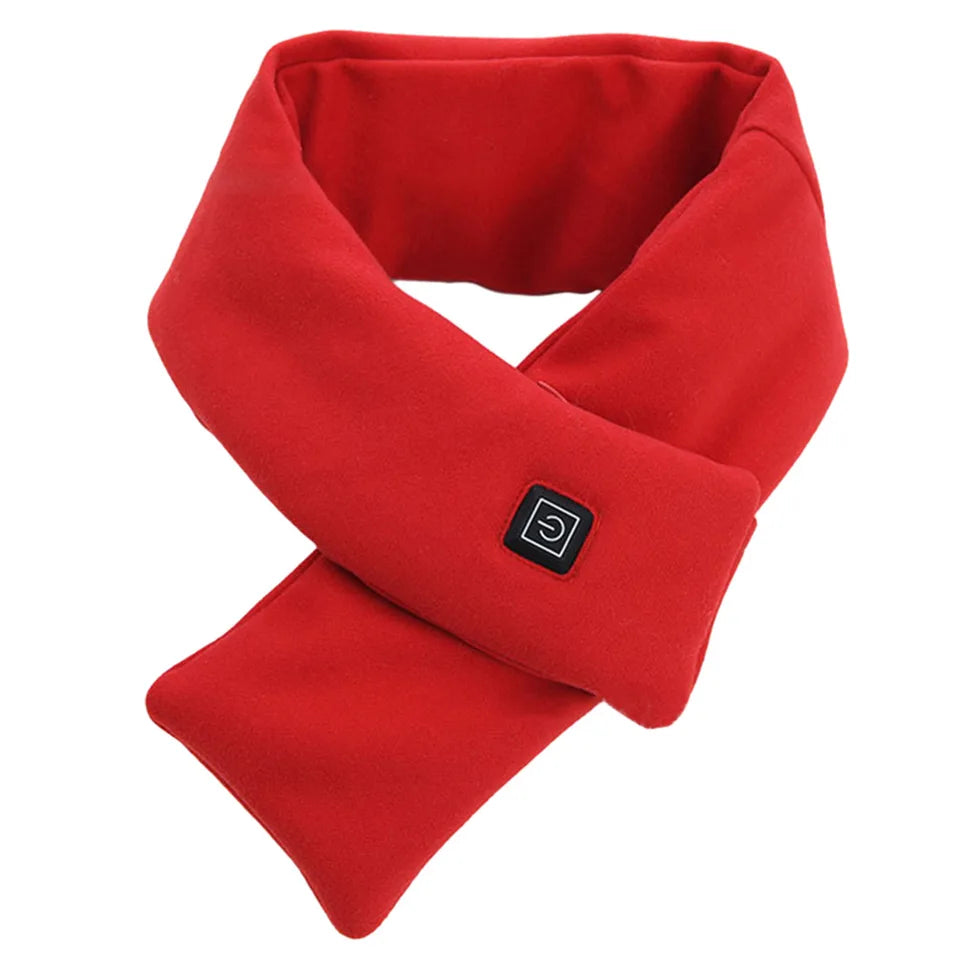 Electric Heating Scarf USB Charging Heated Neck Scarf Cold-Proof Thermal Neck Wrap Warmer Washable for Climbing Hiking Cycling
