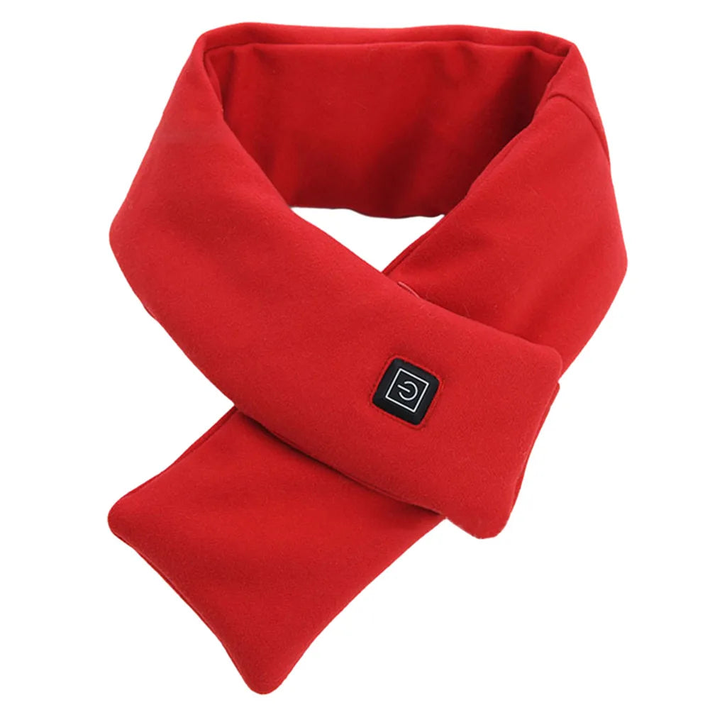 Electric Heating Scarf USB Charging Heated Neck Scarf Cold-Proof Thermal Neck Wrap Warmer Washable for Climbing Hiking Cycling