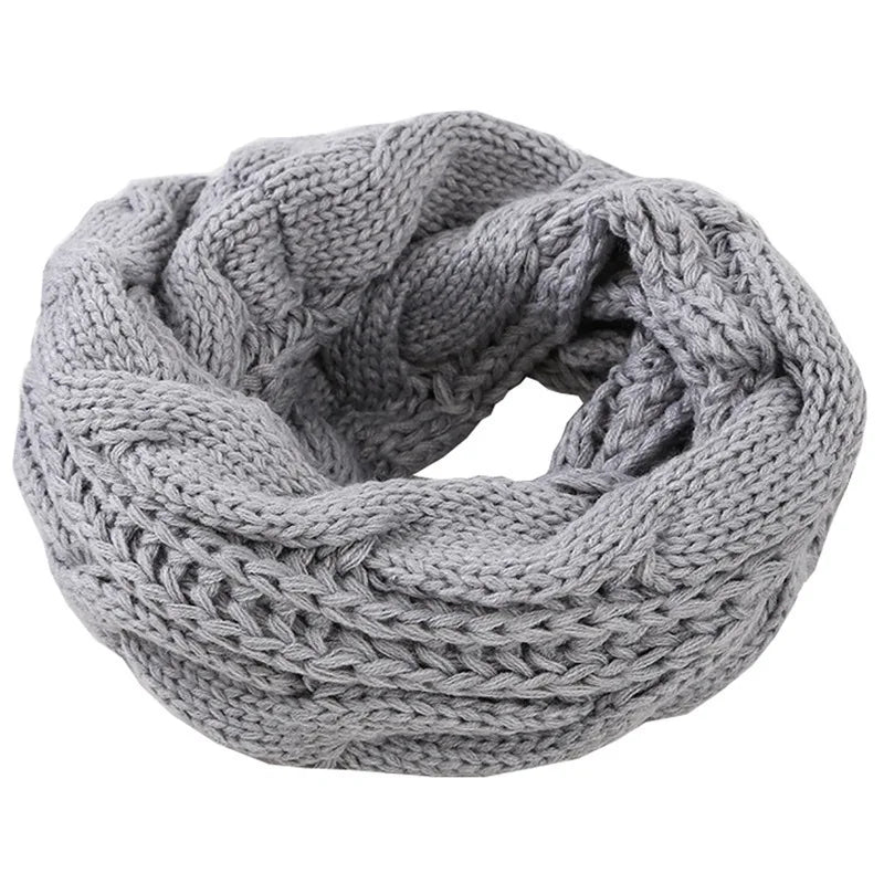 1pc Winter Warm Scarf for Women,Windproof Stylish Color-blocked  Scarves for Cold Weather,Warm Knit Winter Circle Loop Scarves