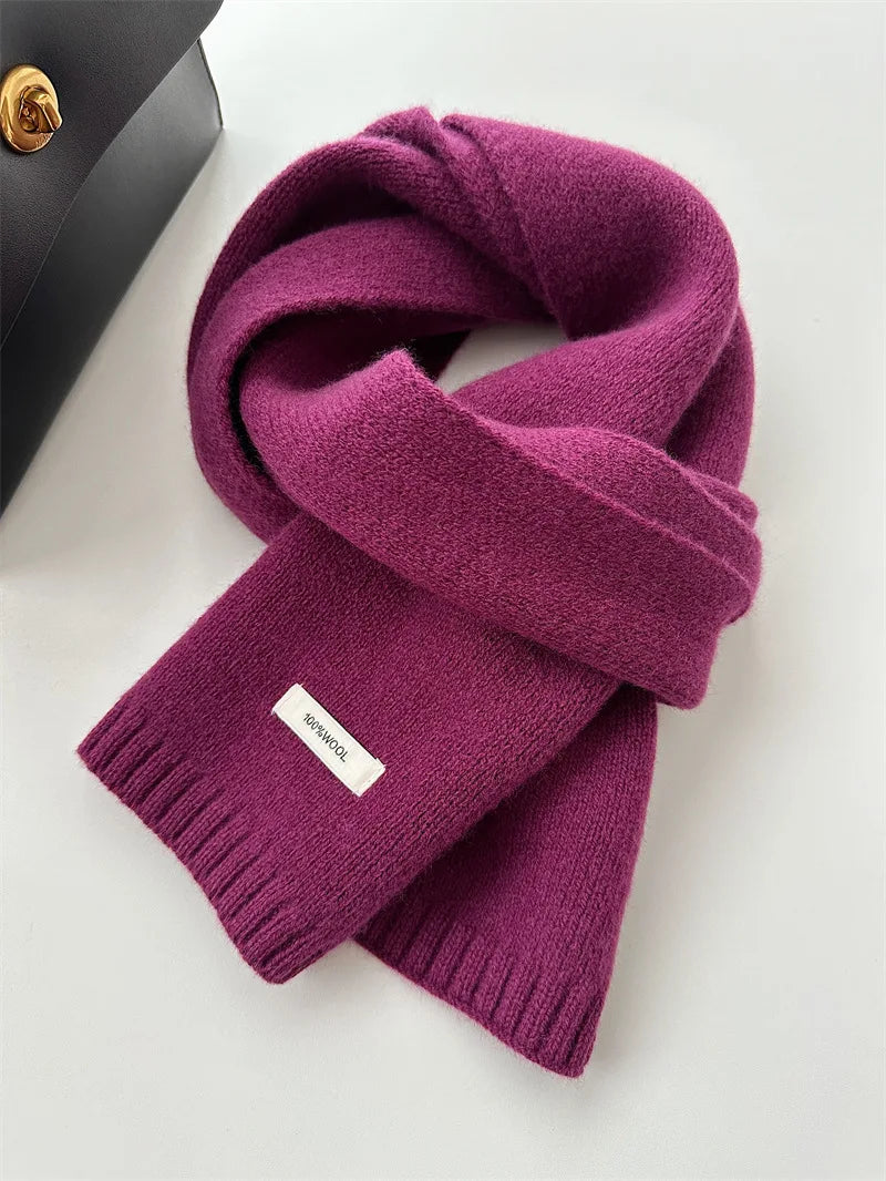 Selected Australian Pure Cotton Wool 100% Cashmere Scarf New Solid Color Versatile Men's Women's Autumn and Winter Warm Knitted