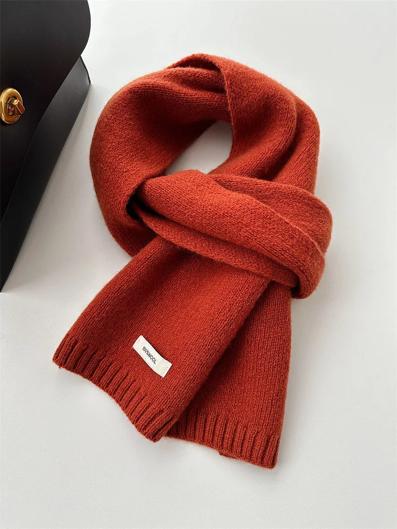 Selected Australian Pure Cotton Wool 100% Cashmere Scarf New Solid Color Versatile Men's Women's Autumn and Winter Warm Knitted