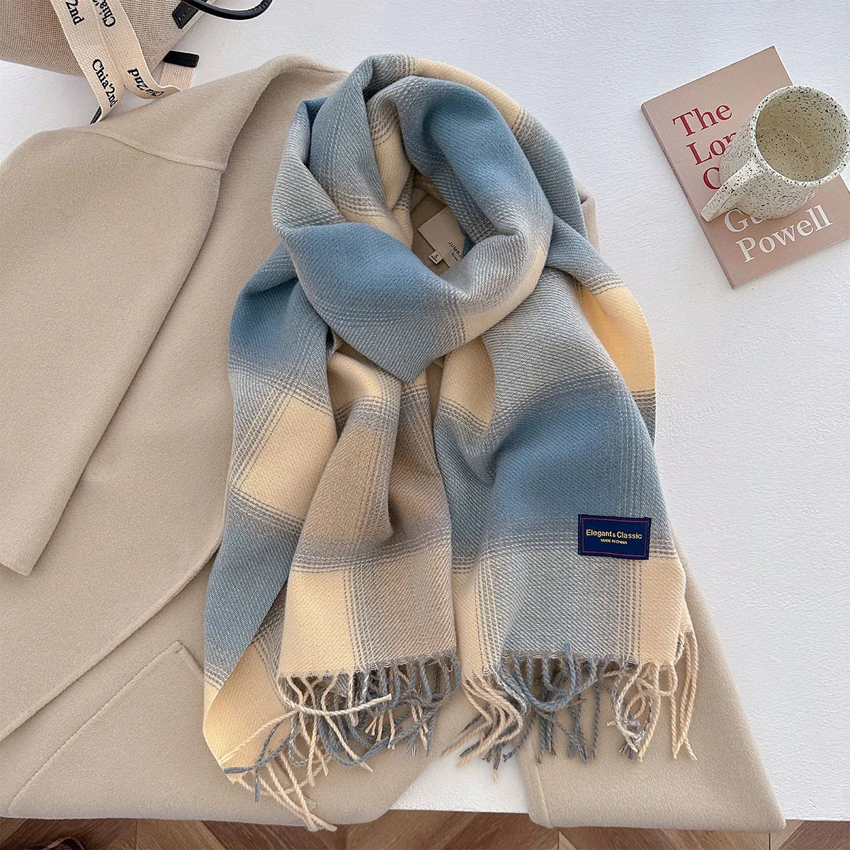 100 Color Autumn Winter Classic Plaid Scarf Women Cashmere Tassels Scarves Thickened Warm Shawl Windproof Pashmina Neckerchief