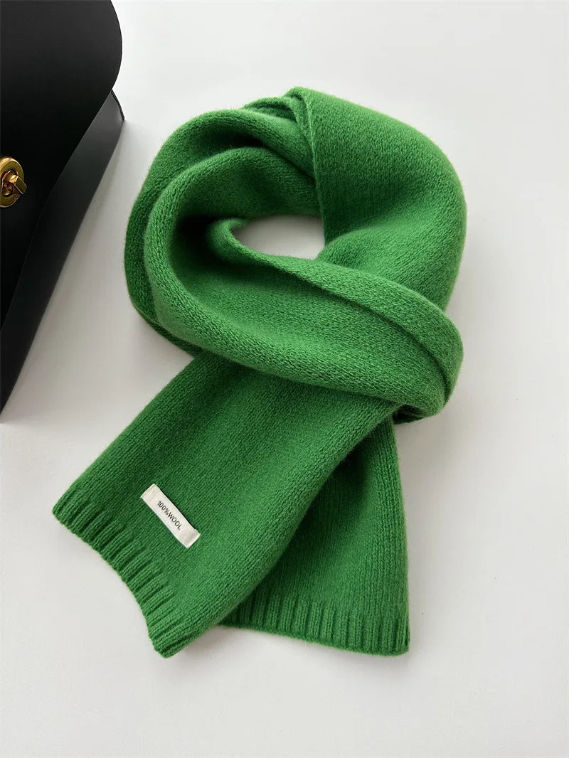 Selected Australian Pure Cotton Wool 100% Cashmere Scarf New Solid Color Versatile Men's Women's Autumn and Winter Warm Knitted