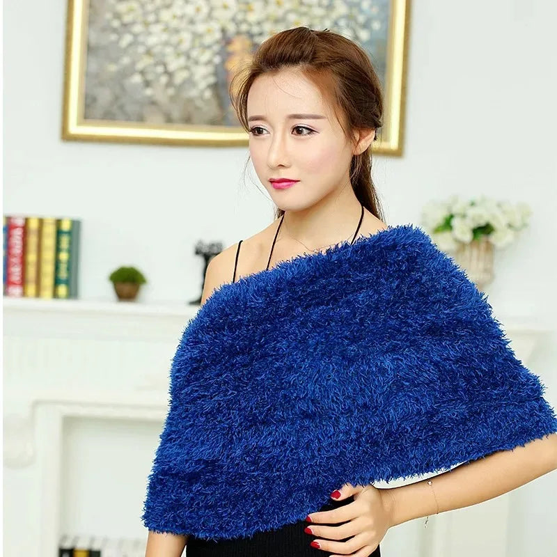 1PCS solid color elegant and fashionable versatile magic scarf, winter warm fiber neck warm and fashionable new style