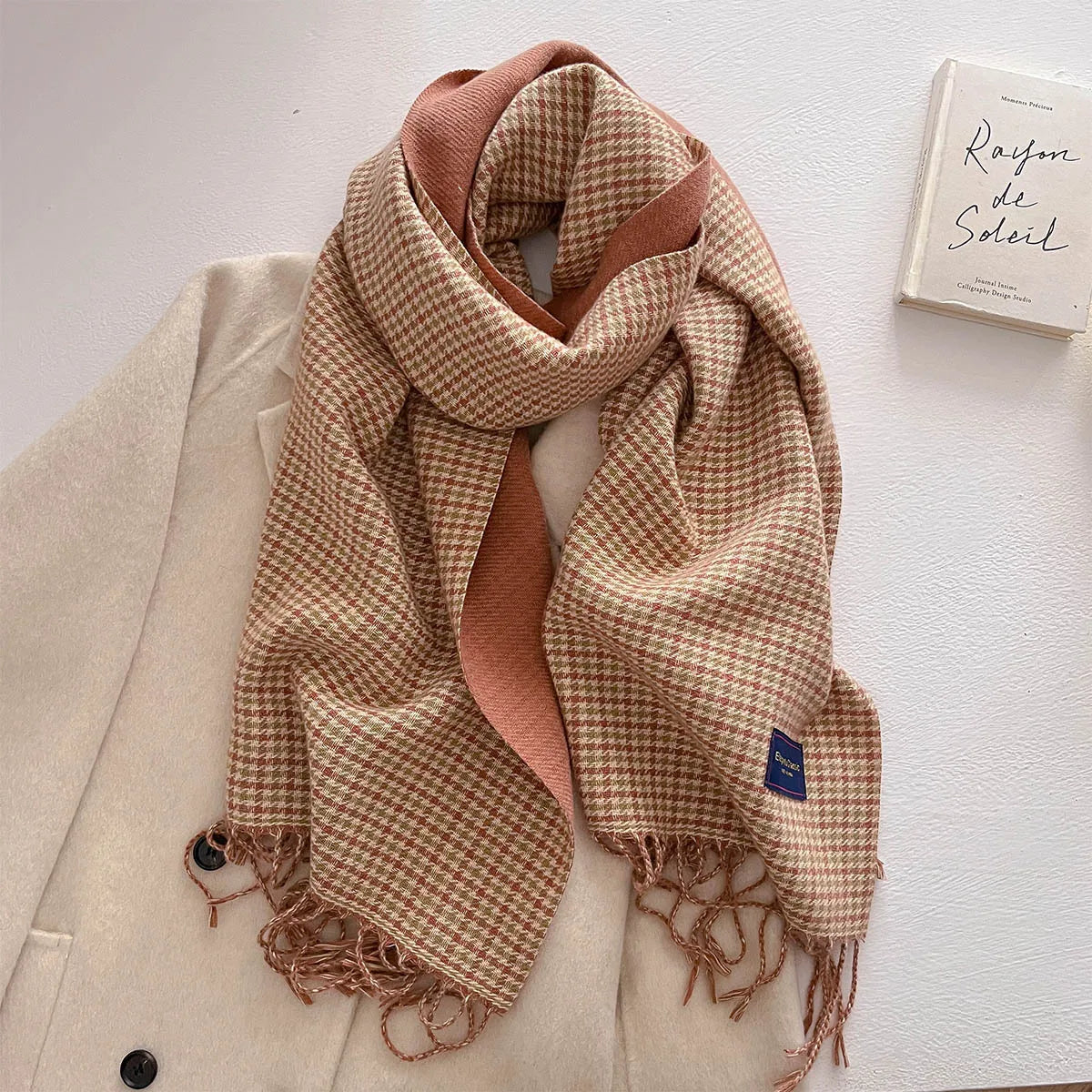 100 Color Autumn Winter Classic Plaid Scarf Women Cashmere Tassels Scarves Thickened Warm Shawl Windproof Pashmina Neckerchief