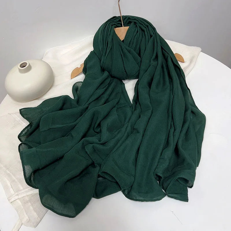Solid Collor Scarfs For Ladies Head Wrap Big Size scarf Hijab Scarf Women Turban