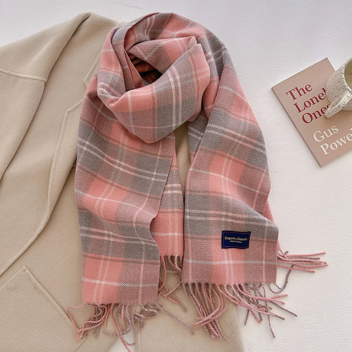 100 Color Autumn Winter Classic Plaid Scarf Women Cashmere Tassels Scarves Thickened Warm Shawl Windproof Pashmina Neckerchief