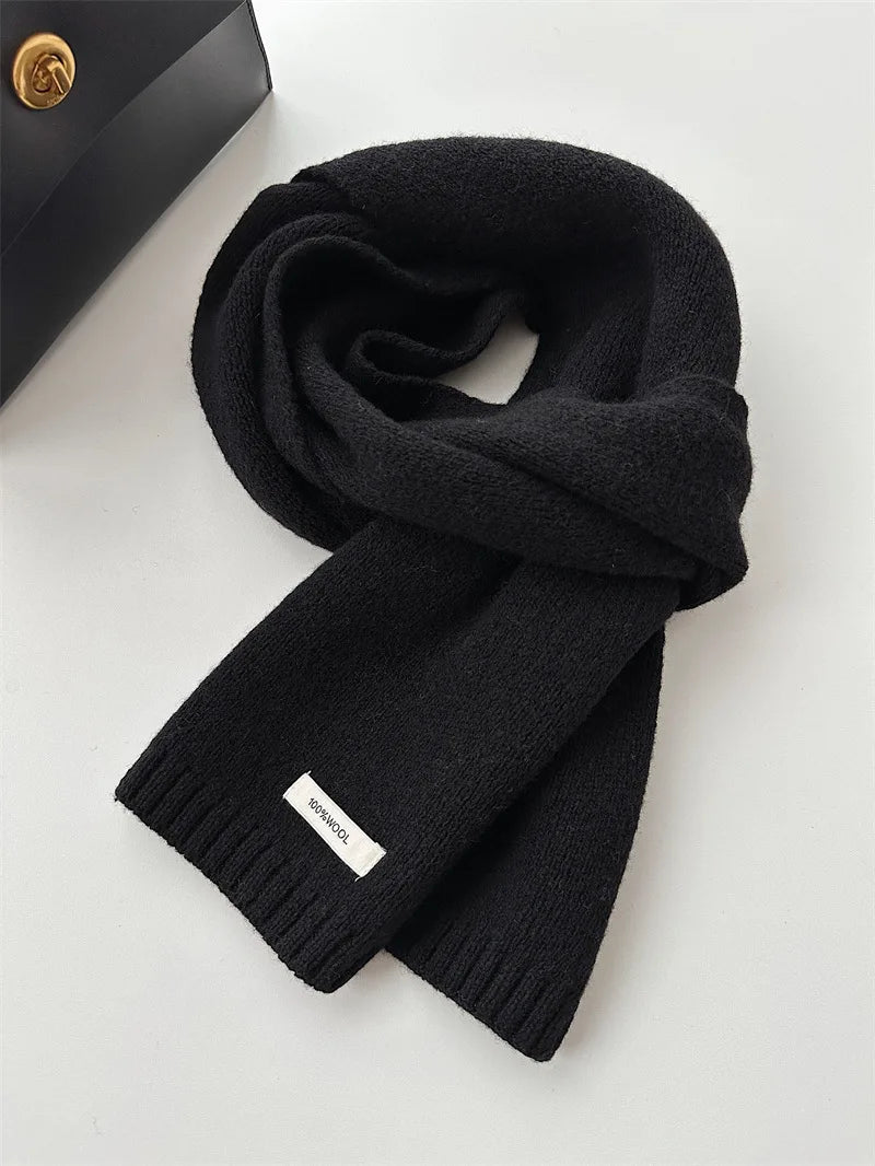 Selected Australian Pure Cotton Wool 100% Cashmere Scarf New Solid Color Versatile Men's Women's Autumn and Winter Warm Knitted