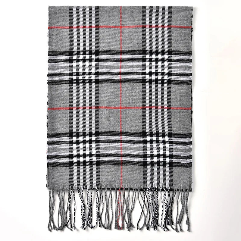 New  Imitation Cashmere Scarf - Student Necktie for Warmth. Trendy British-style Checkered Scarf Suitable for All Occasions