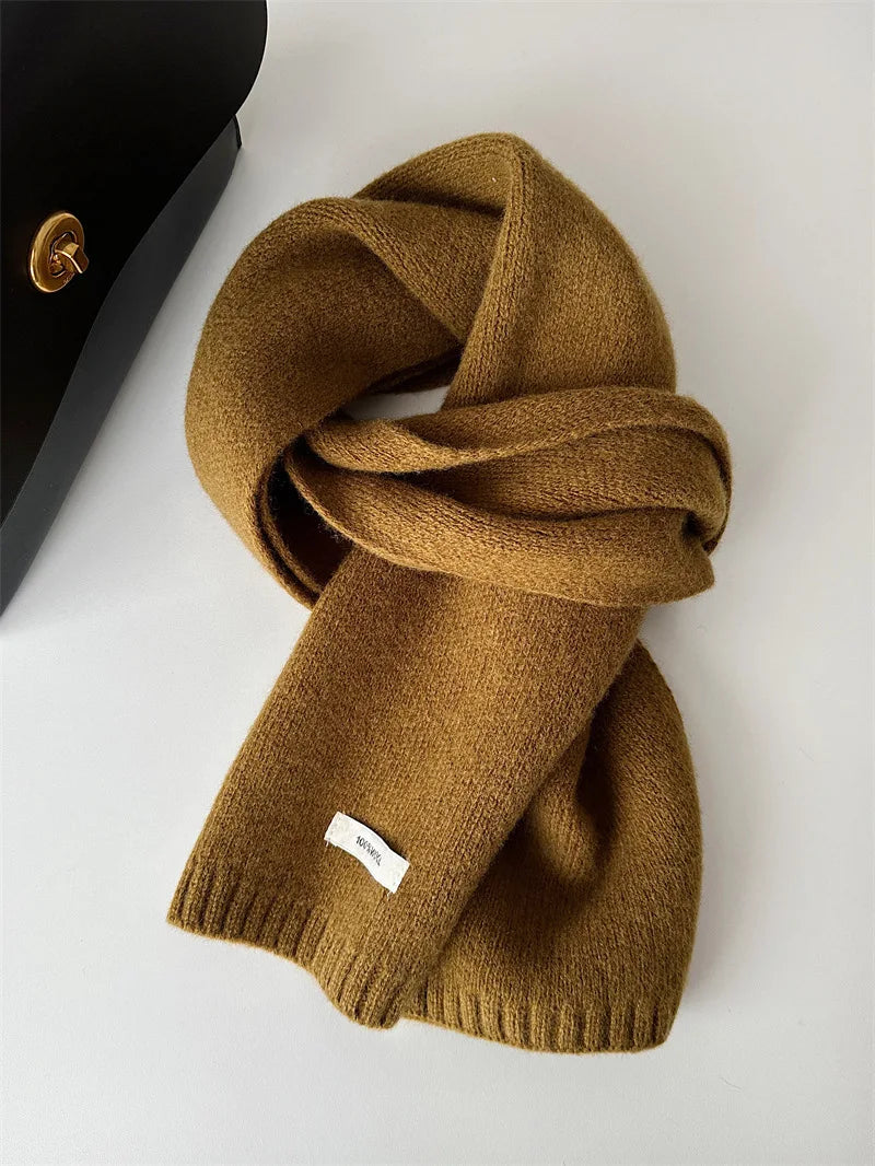 Selected Australian Pure Cotton Wool 100% Cashmere Scarf New Solid Color Versatile Men's Women's Autumn and Winter Warm Knitted
