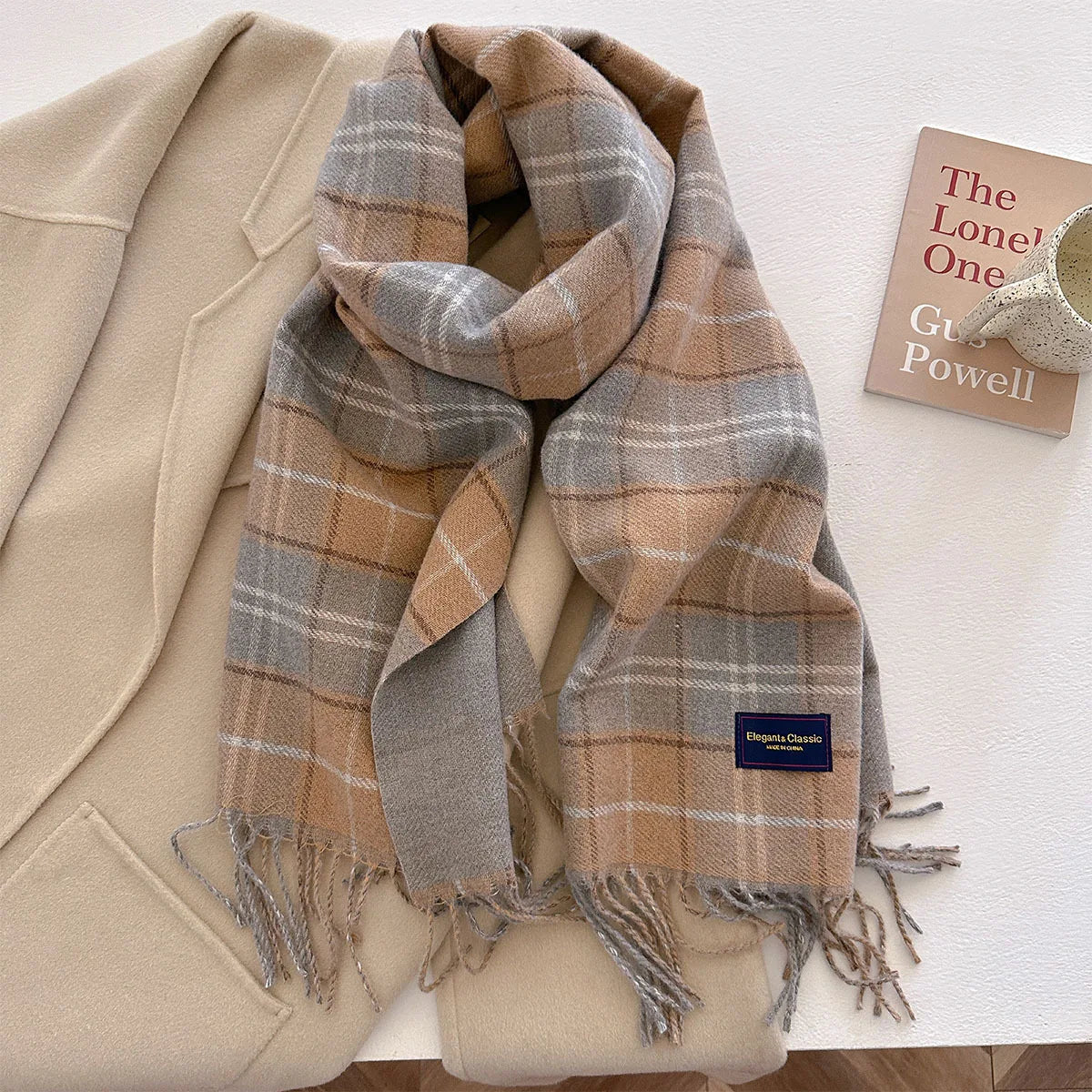 100 Color Autumn Winter Classic Plaid Scarf Women Cashmere Tassels Scarves Thickened Warm Shawl Windproof Pashmina Neckerchief