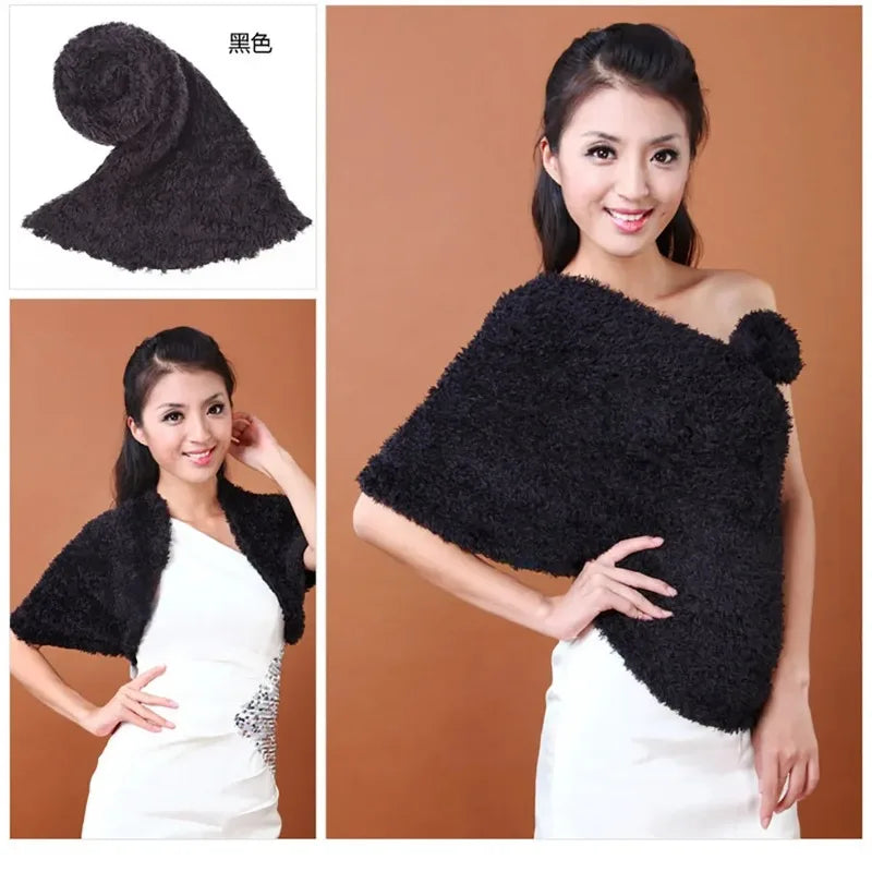 1PCS solid color elegant and fashionable versatile magic scarf, winter warm fiber neck warm and fashionable new style