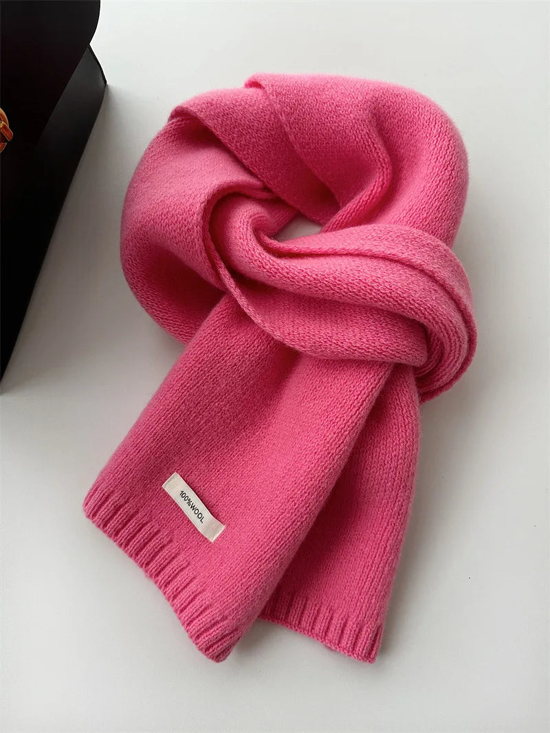 Selected Australian Pure Cotton Wool 100% Cashmere Scarf New Solid Color Versatile Men's Women's Autumn and Winter Warm Knitted
