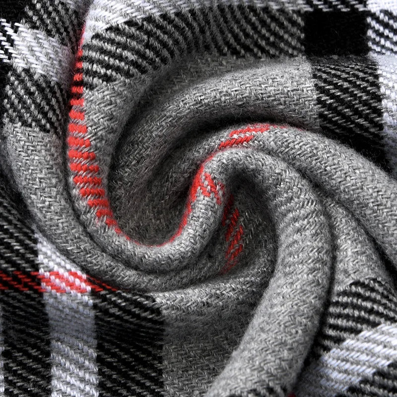 New  Imitation Cashmere Scarf - Student Necktie for Warmth. Trendy British-style Checkered Scarf Suitable for All Occasions