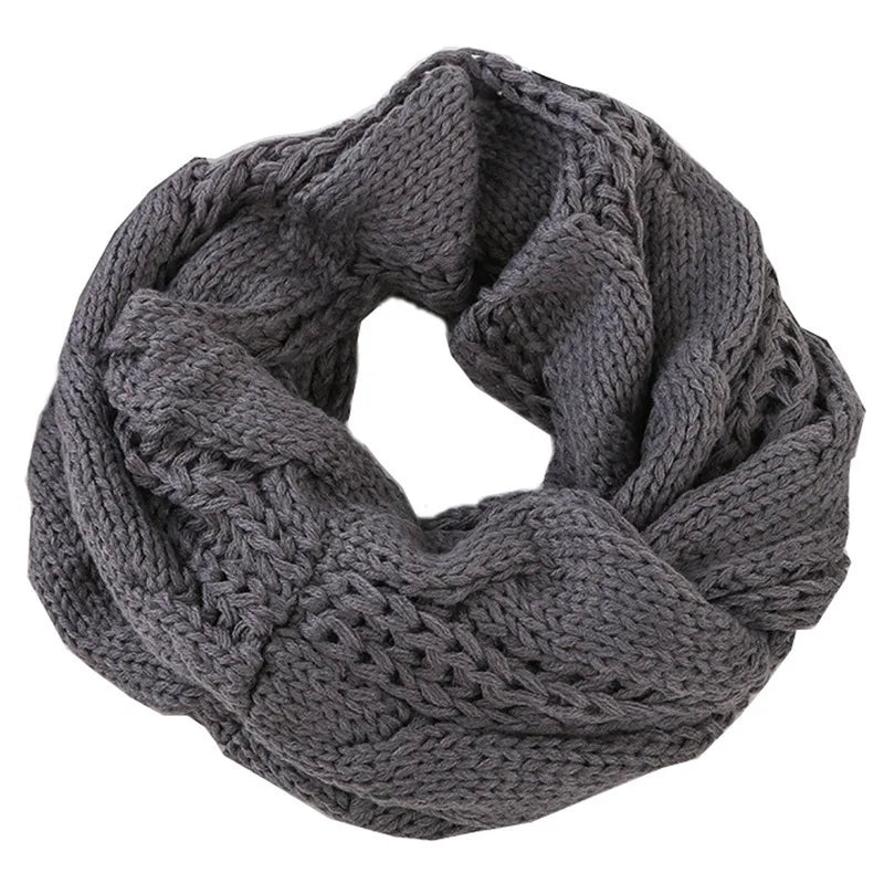 1pc Winter Warm Scarf for Women,Windproof Stylish Color-blocked  Scarves for Cold Weather,Warm Knit Winter Circle Loop Scarves