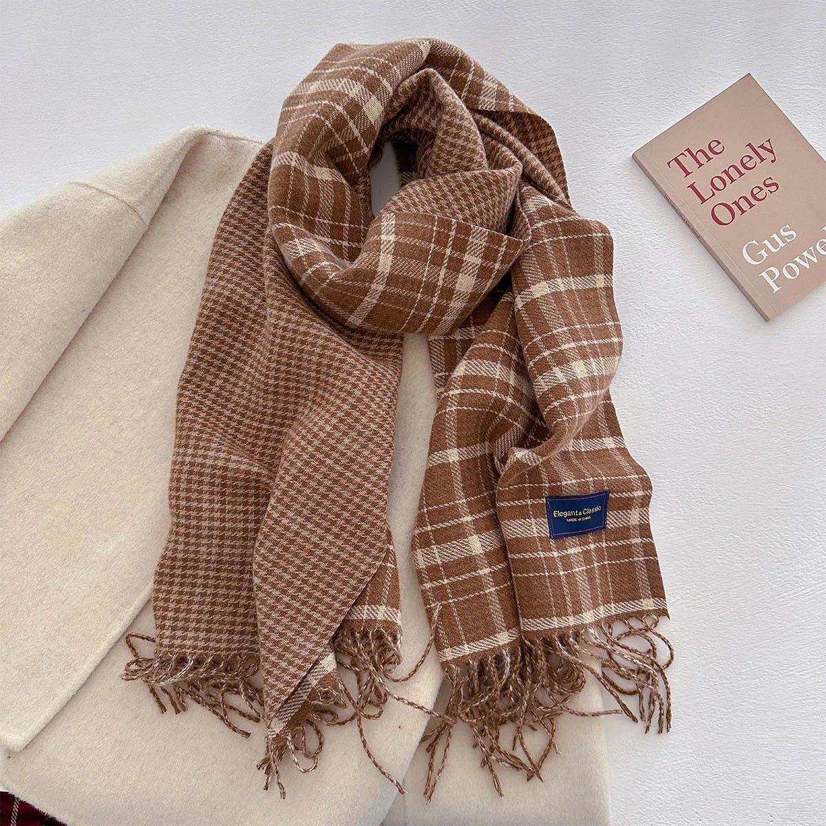 100 Color Autumn Winter Classic Plaid Scarf Women Cashmere Tassels Scarves Thickened Warm Shawl Windproof Pashmina Neckerchief