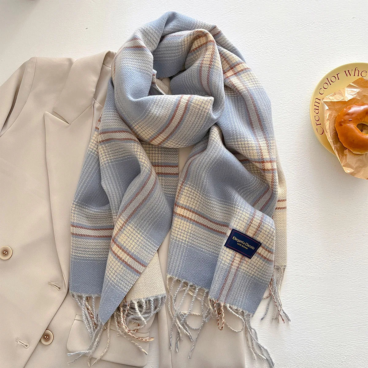 100 Color Autumn Winter Classic Plaid Scarf Women Cashmere Tassels Scarves Thickened Warm Shawl Windproof Pashmina Neckerchief