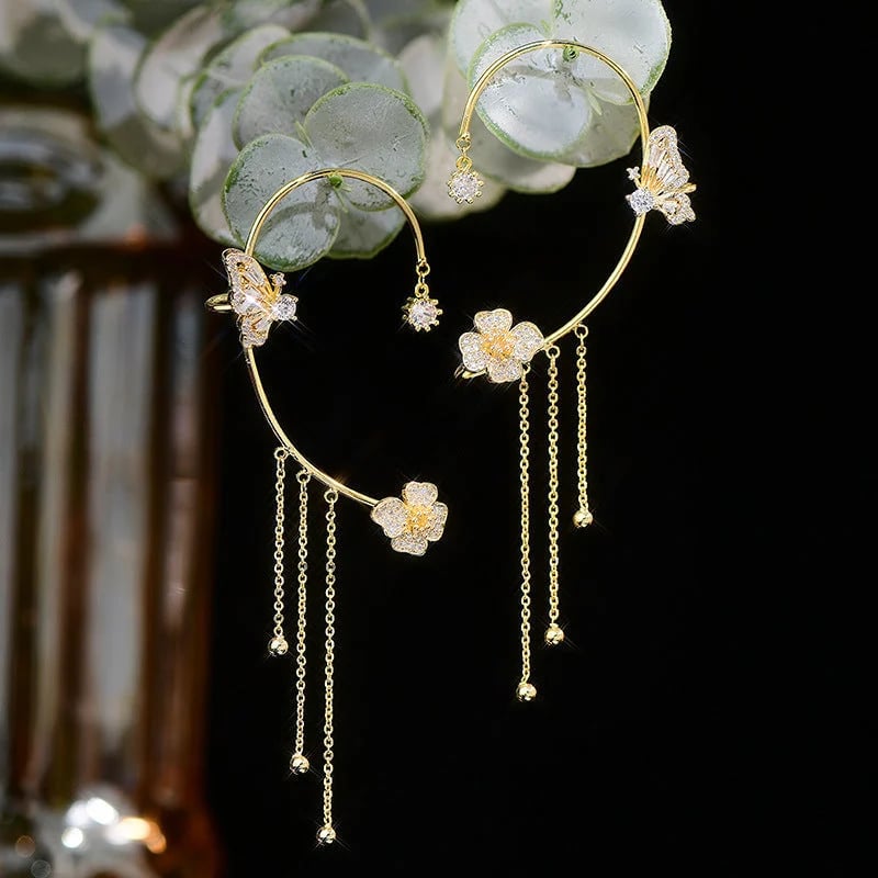 🔥Butterfly Tassel Style Zircon Earrings