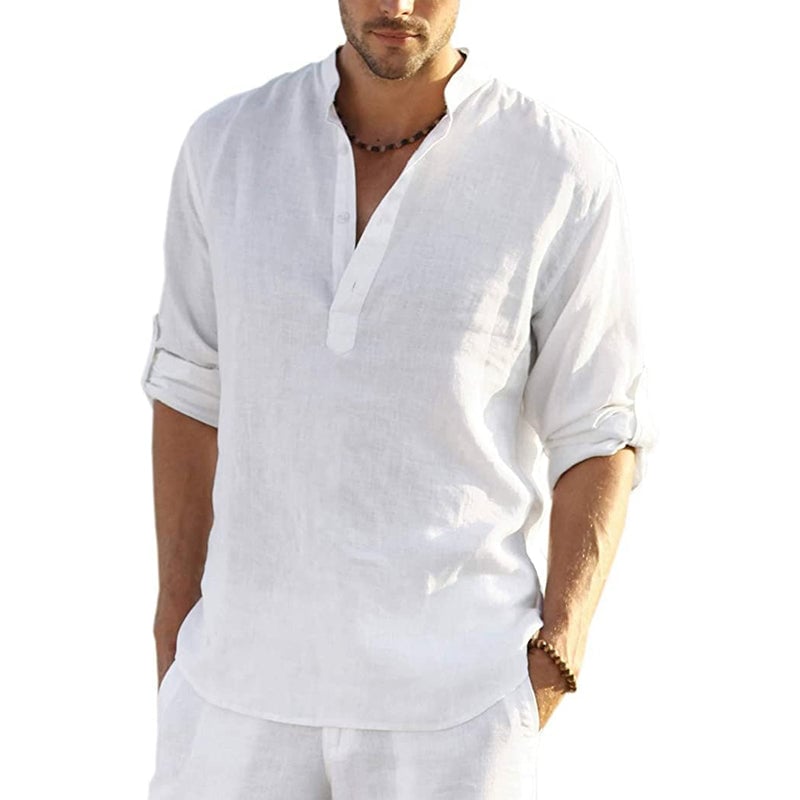 Men's Linen Hippie Casual T-Shirt